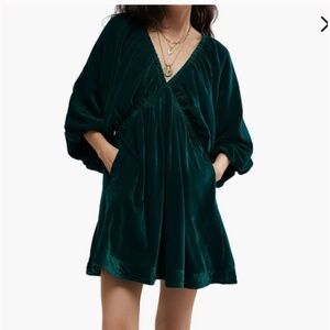 Free People Green Velvet Dress size Small